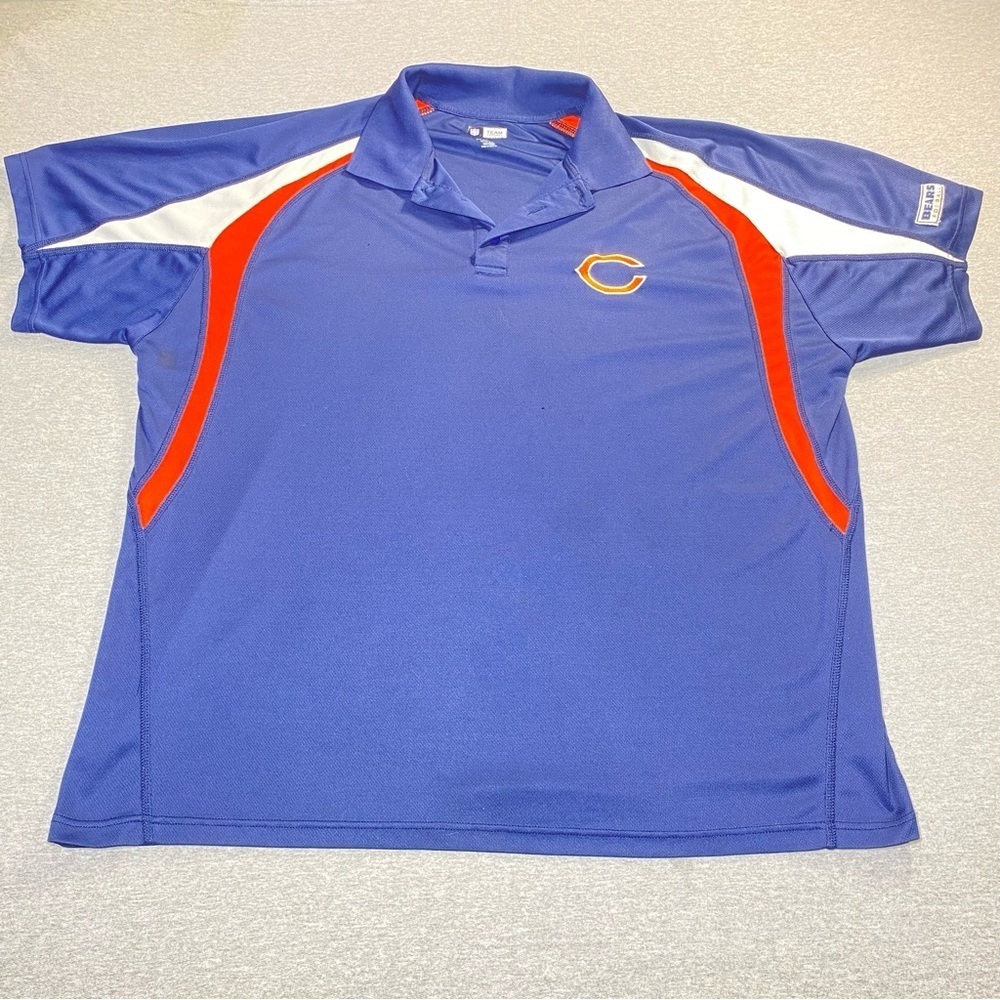 Chicago Bears Polo Shirt Mens 3XL Blue NFL Fanatics Short Sleeve Collar Logo